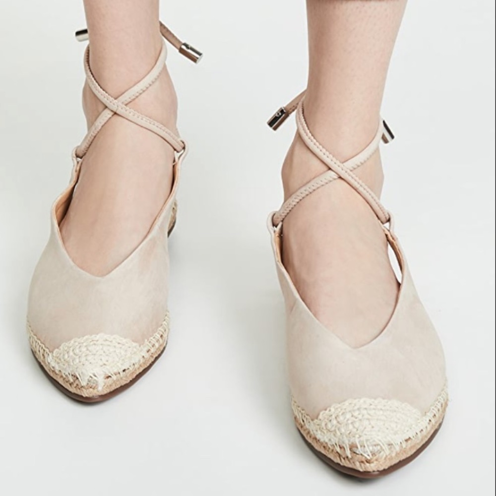 🆕SCHUTZ Laba Flat Ankle Tie Eapadrille Mules